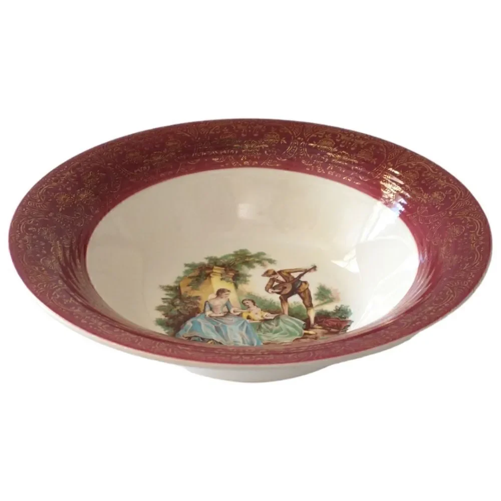 Sebring Pottery SERENADE Serving‎ Bowl Courting Couple Dish Romantic Victorian